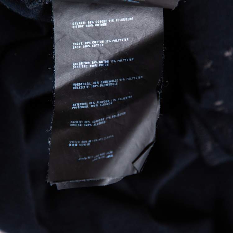 Pre Owned Prada Navy Blue Cotton Flower Applique Sleeveless Top L 