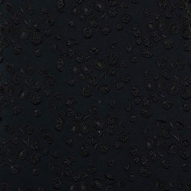 Pre Owned Prada Navy Blue Cotton Flower Applique Sleeveless Top L 