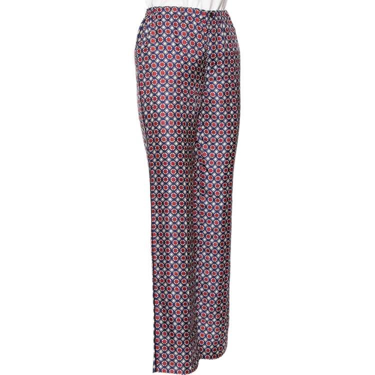 パンツ PRADA Printed Silk Pant Prada Viola-Print Bootcut Silk Pants - Bergdorf Goodman