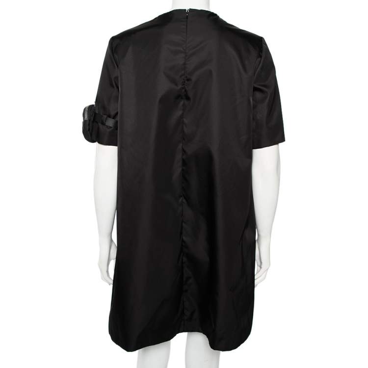 Pre Owned Prada Black Re-Nylon Shift Dress M