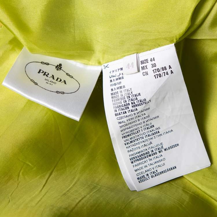 Pre Owned Prada Green Printed Silk Sleeveless Dress M 