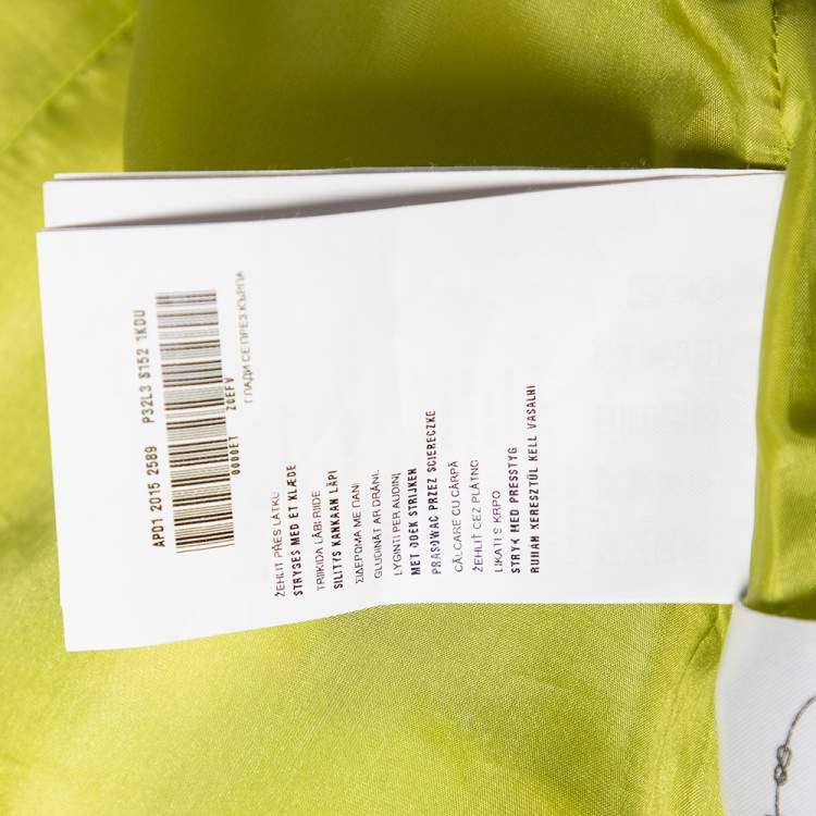 Pre Owned Prada Green Printed Silk Sleeveless Dress M 