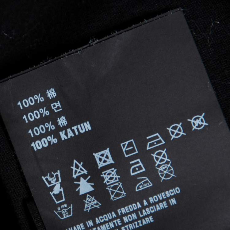 Pre Owned Prada Black Logo Printed Cotton Short Sleeve T-Shirt S