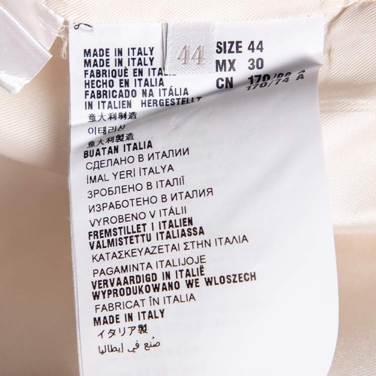 Pre Owned Prada Cream Wool & Silk Contrast Trim Detailed Jacket M
