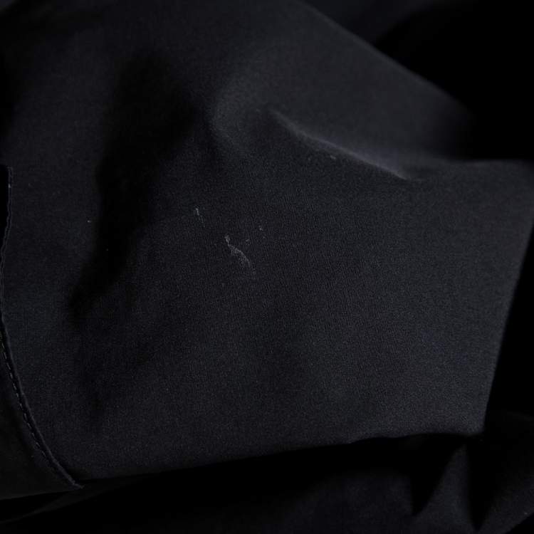 Pre Owned Prada Black Gabardine Flared Hem Detail Trench Coat XS