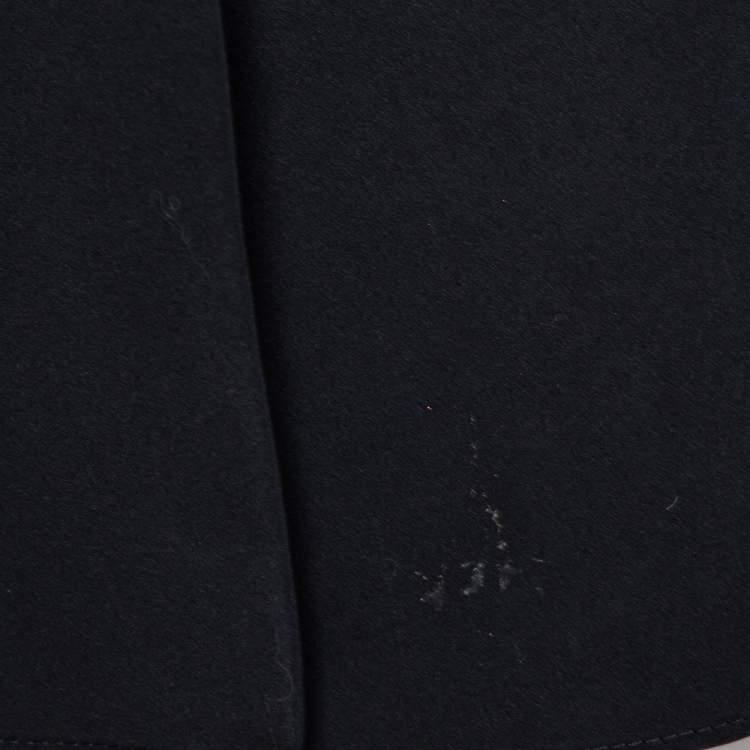 Pre Owned Prada Black Gabardine Flared Hem Detail Trench Coat XS