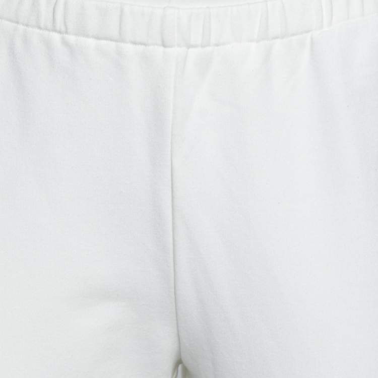 Pre Owned Prada White Cotton Contrast Trimmed Track Pants M