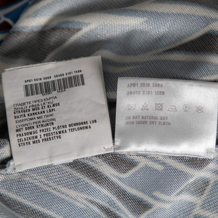 Pre Owned Prada Blue Argyle Print Long Sleeve Shirt M