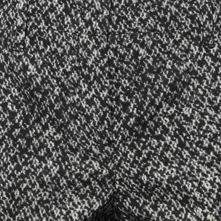 Pre Owned Prada Black Printed Wool Cropped Pants S