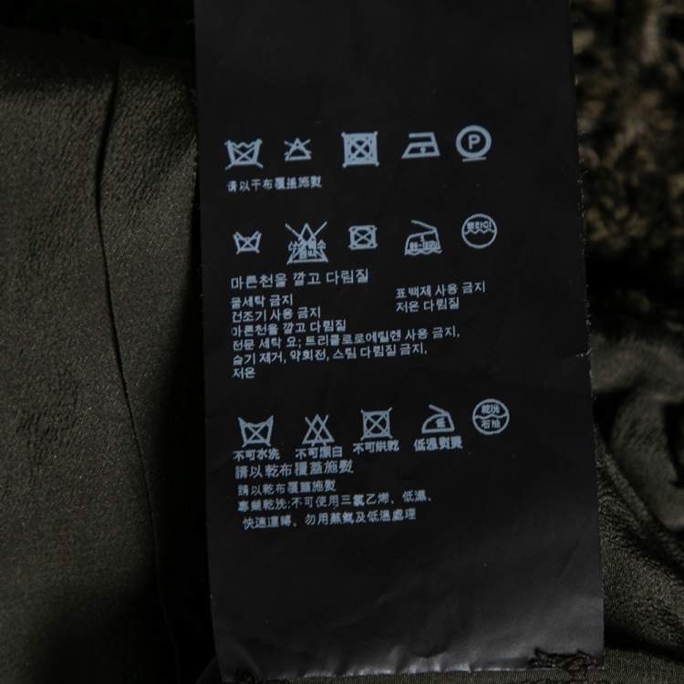 Pre Owned Prada Olive Green Floral Embroidered Wool Sleeveless Dress M