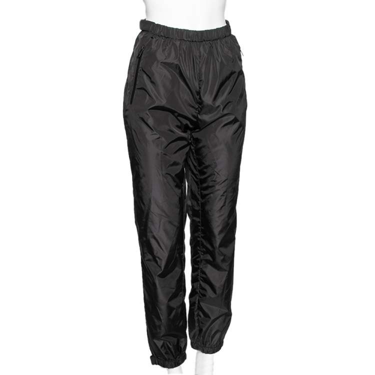 Pre Owned Prada Black Synthetic Jogger Pants M