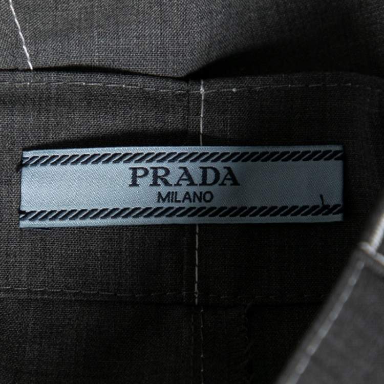Pre Owned Prada Grey Wool Shorts M