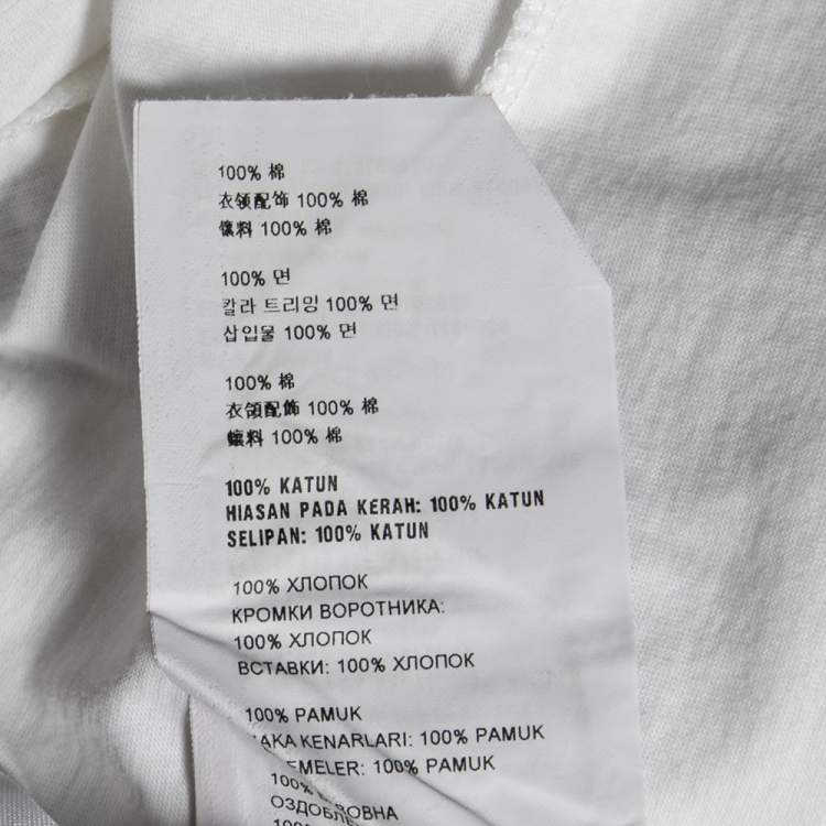 Pre Owned Prada White Cotton Printed Paneled Long Sleeve T-Shirt M 