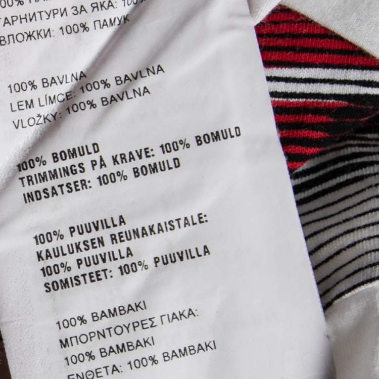 Pre Owned Prada White Cotton Printed Paneled Long Sleeve T-Shirt M 