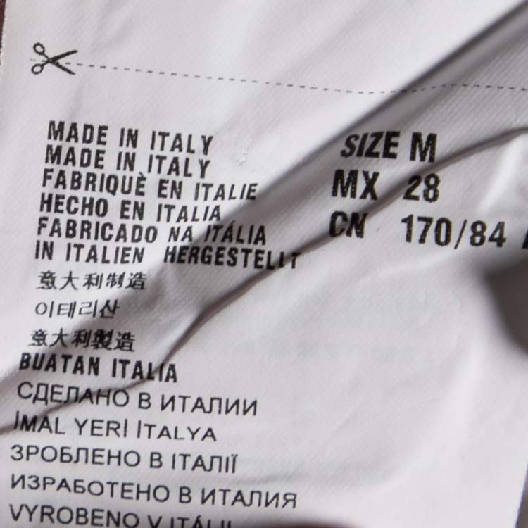 Pre Owned Prada White Cotton Printed Paneled Long Sleeve T-Shirt M 