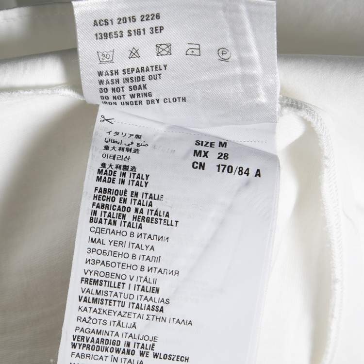 Pre Owned Prada White Cotton Paneled Drawstring Hem Detail Sleeveless Top M