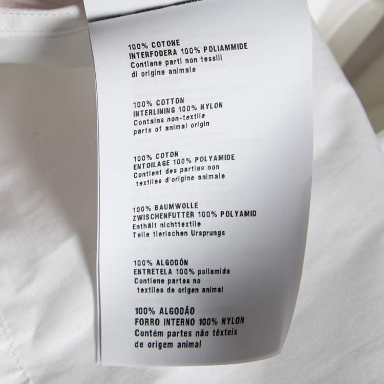 Pre Owned Prada White Cotton Pocket Detail Button Front Sleeveless Shirt M