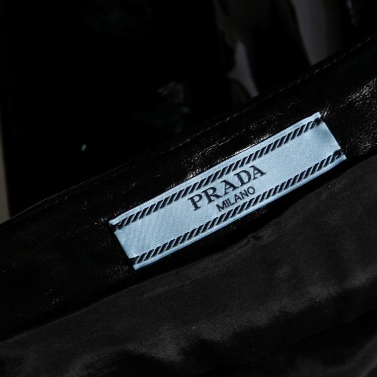 Pre Owned Prada Multicolor Striped Suede & Leather Mini Skirt M