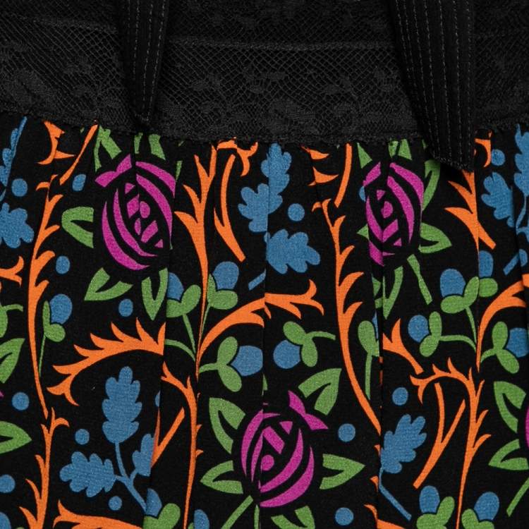 Pre Owned  Prada X Holiday & Brown Multicolor Floral Print Silk Sleeveless Mini Dress M