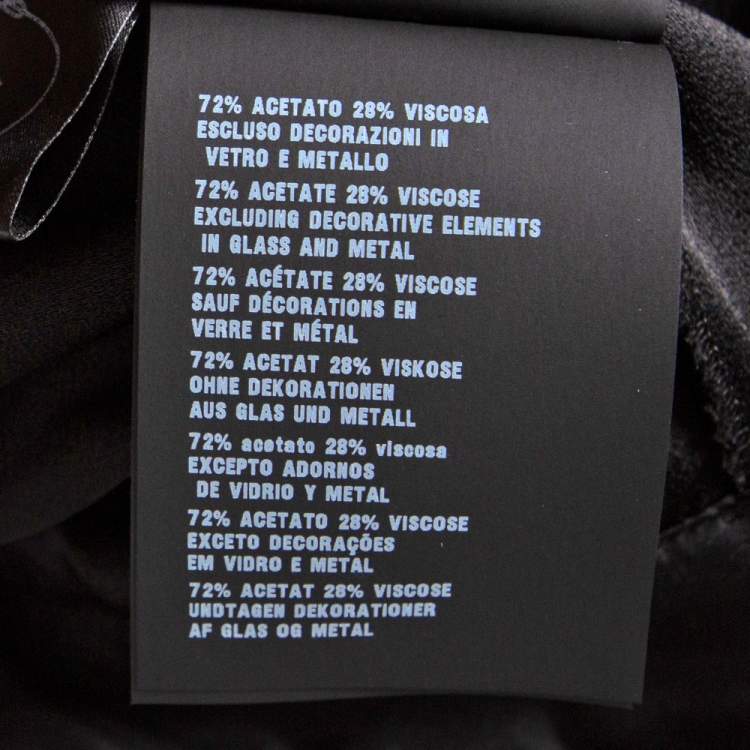 Pre Owned Prada Black Crepe Crystal Embellished Neck Cape Dress M 