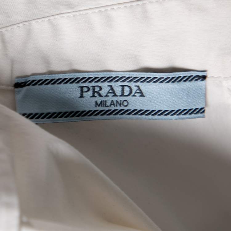 Pre Owned Prada White Cotton Long Sleeve Shirt M 