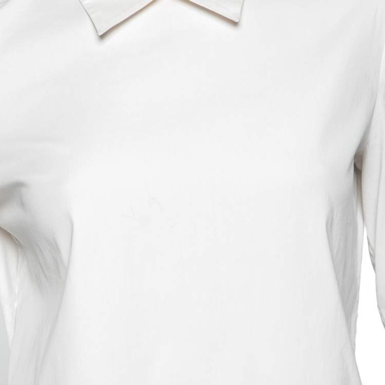 Pre Owned Prada White Cotton Long Sleeve Shirt M 
