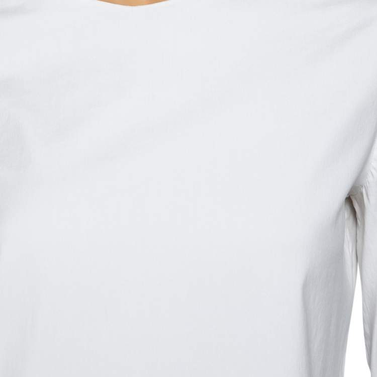 Pre Owned Prada White Cotton Round Neck Shirt M 