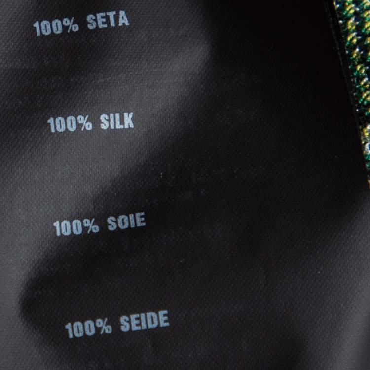 Pre Owned Prada Blue Printed Knit Short Sleeve Crew Neck Top M