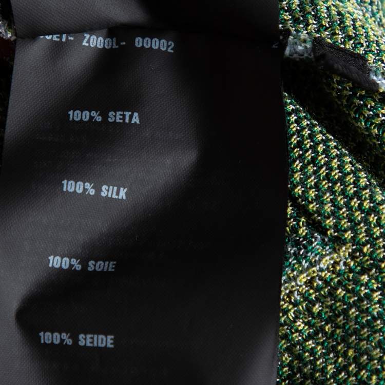 Pre Owned Prada Blue Printed Knit Short Sleeve Crew Neck Top M