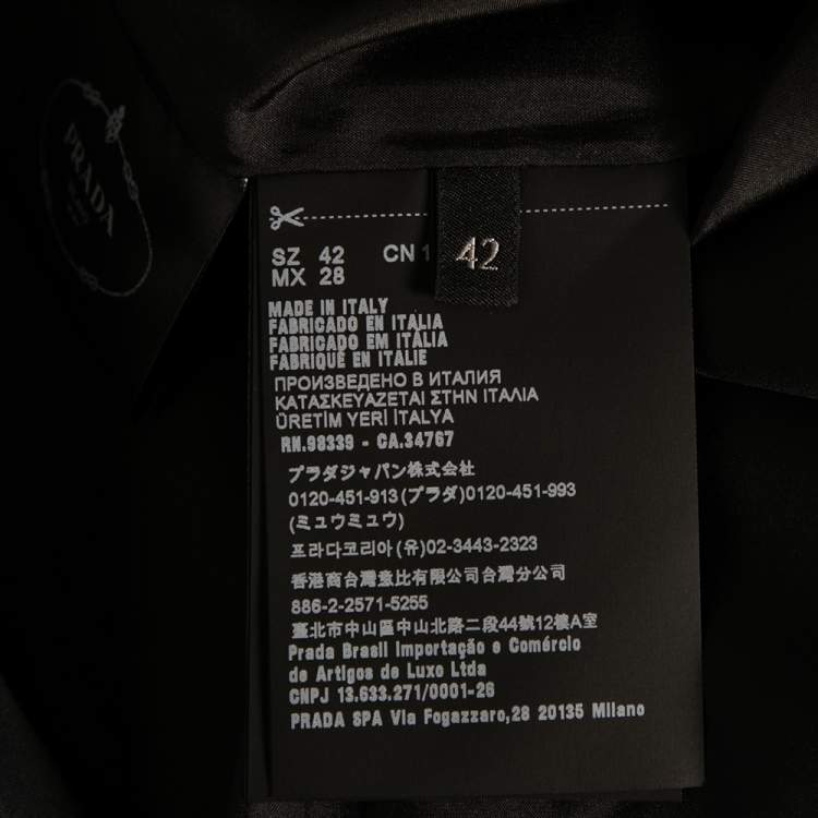 Pre Owned Prada Black Crepe Bead Embellished Sleeveless Dress M 