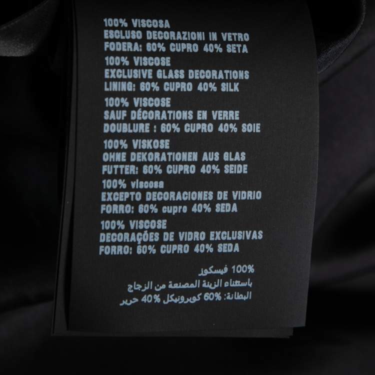 Pre Owned Prada Black Crepe Bead Embellished Sleeveless Dress M 