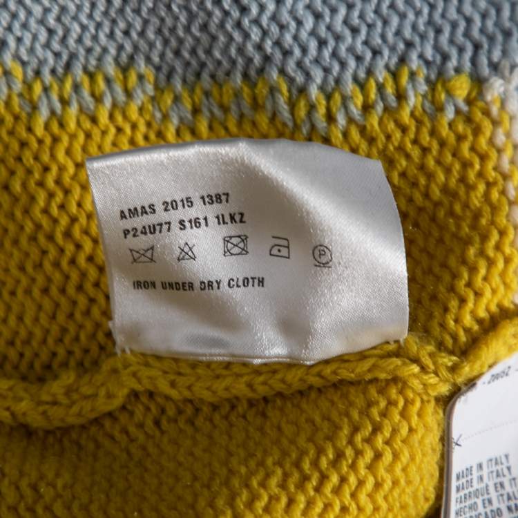 Pre Owned Prada Colorblock Cashmere Knit V-Neck Pullover M
