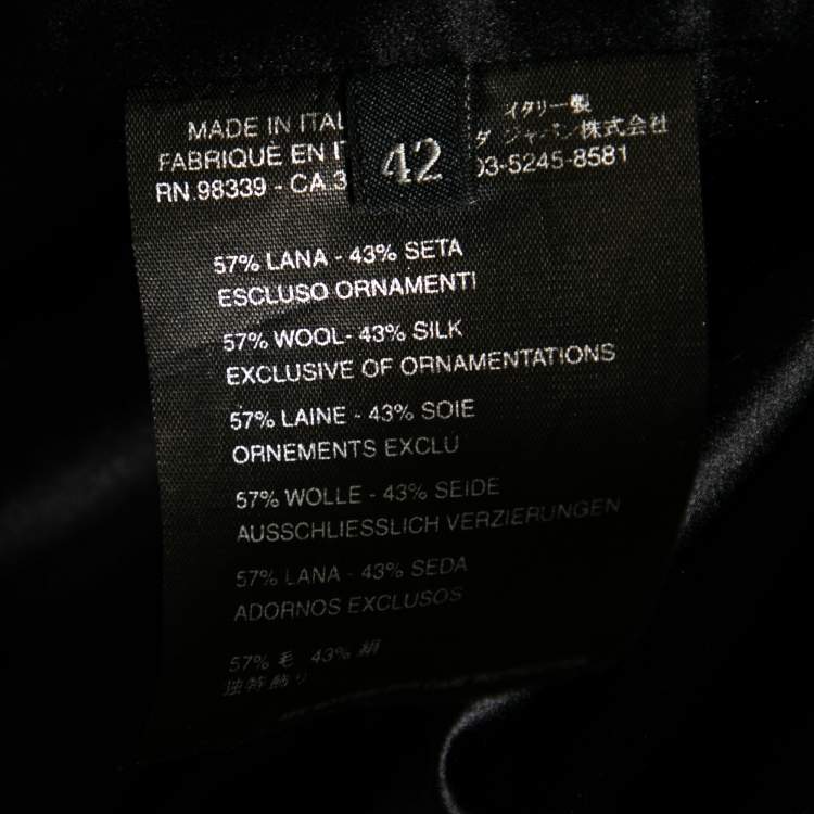 Pre Owned Prada Black Embellished Silk & Wool Button Front Jacket M