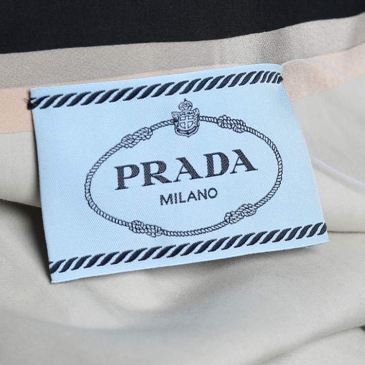Pre Owned Prada Black Poplin Ostrich Feather Detail Off Shoulder Coat M