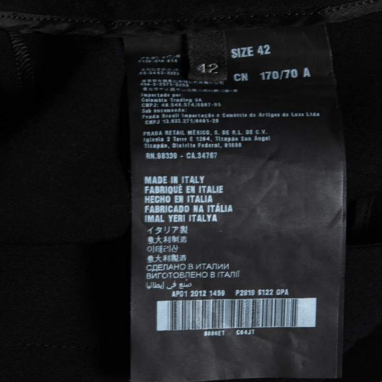 Pre Owned Prada Black Crepe Tapered Pants M