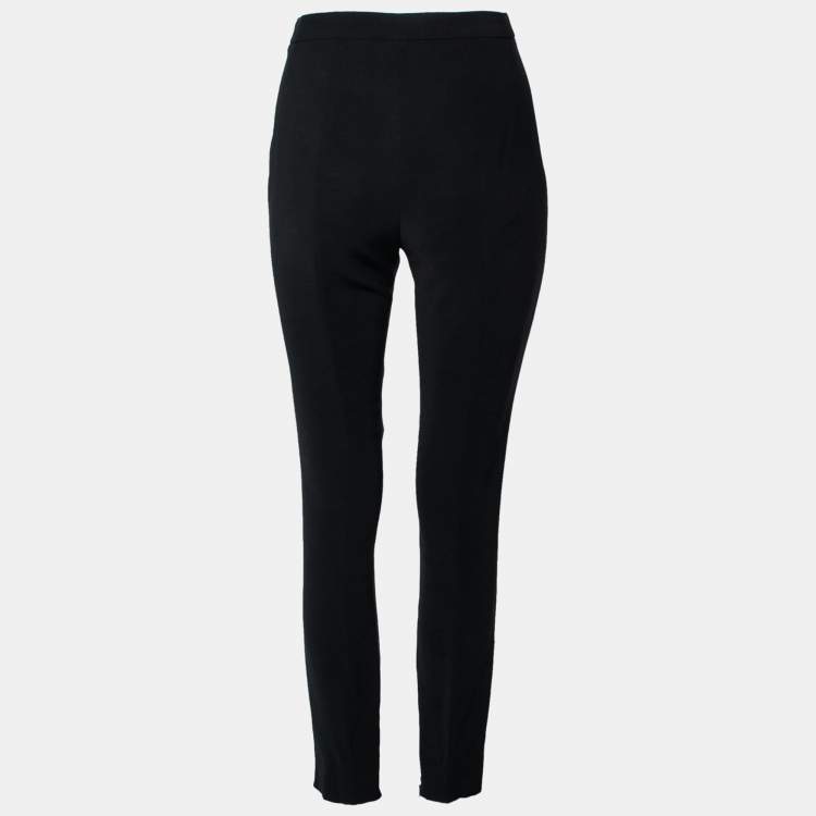 Pre Owned Prada Black Crepe Tapered Pants M