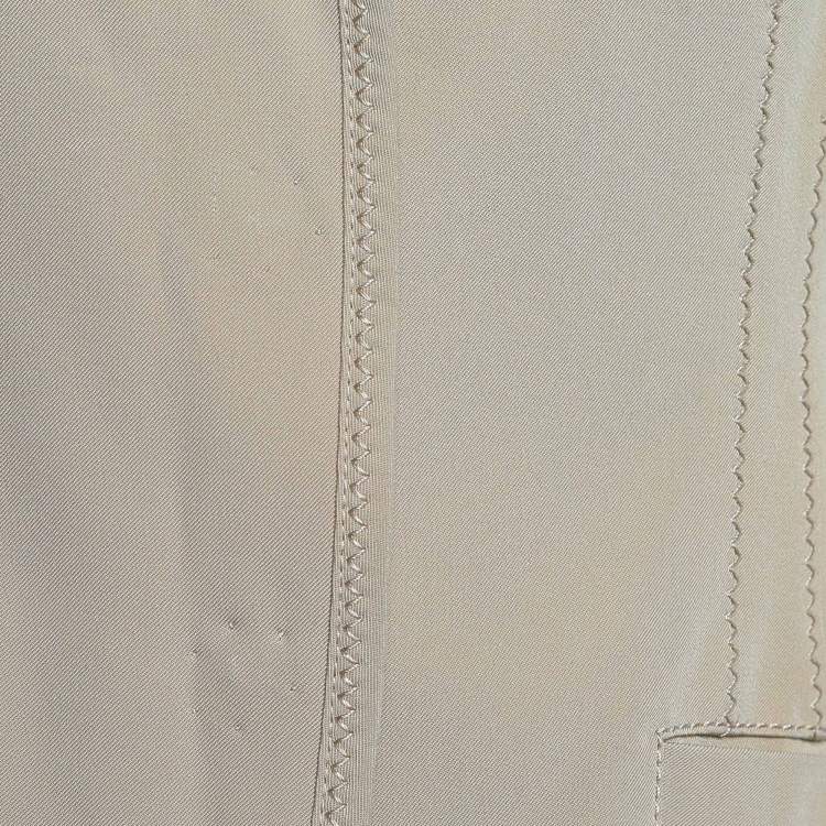 Pre Owned Prada Beige Synthetic Cross Stitch Detail Blazer M