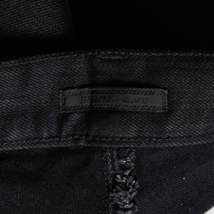 Pre Owned Prada Black Denim Tapered Fit Jeans M