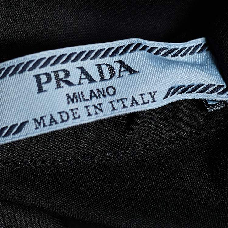 مملوكة مسبقًا Prada Black Cotton Blend Embellished Collar Sleeveless Blouse S