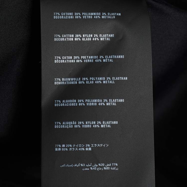 مملوكة مسبقًا Prada Black Cotton Blend Embellished Collar Sleeveless Blouse S