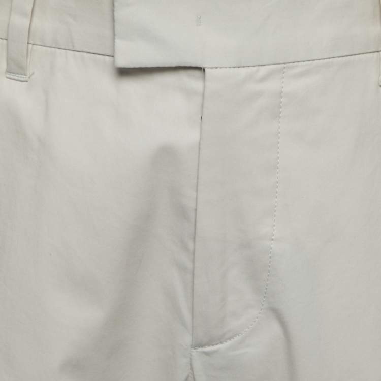 Pre Owned Prada Cream Cotton Trousers Waist 36