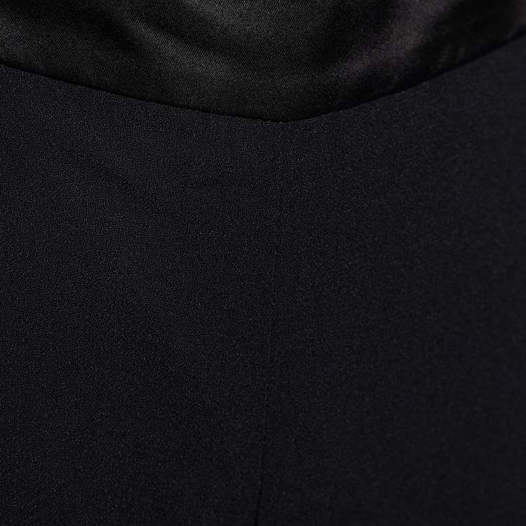 Pre Owned Prada Black Crepe Belted Tapered Trousers S