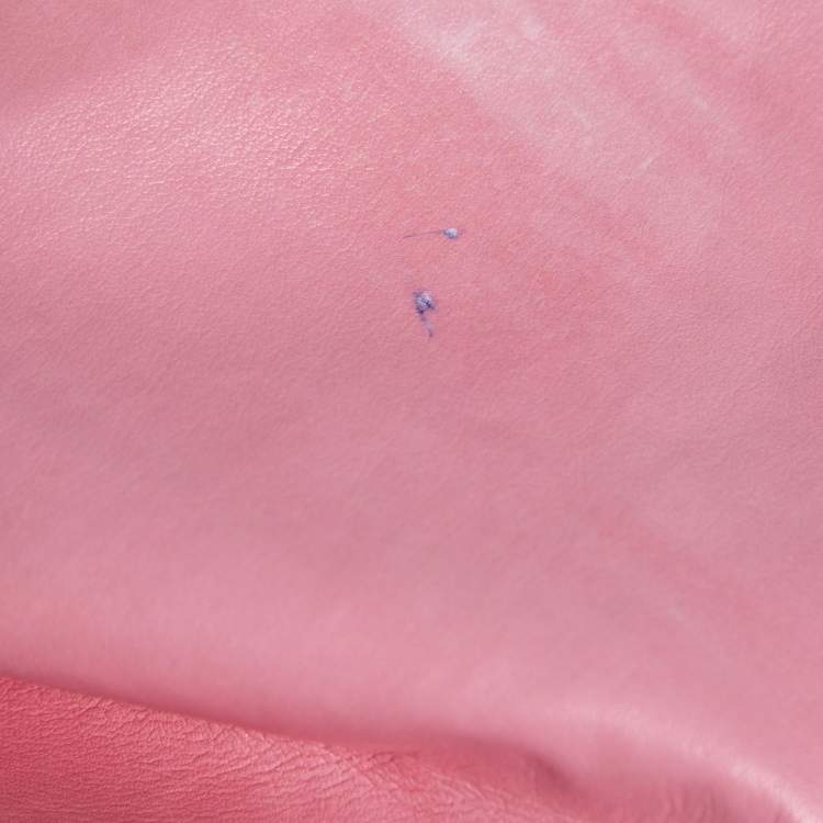 Pre Owned Prada Pink Faux Leather Printed Short Sleeveless Dress L