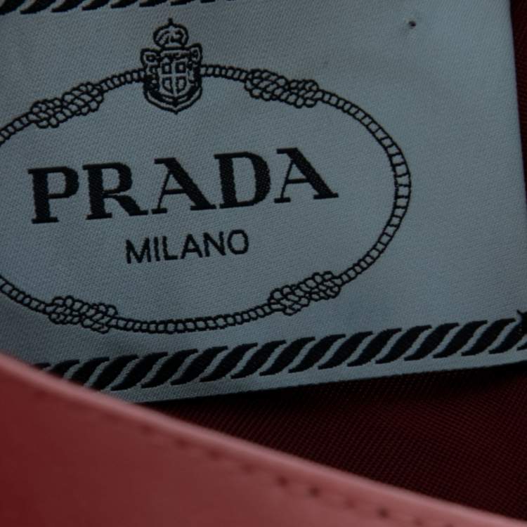 Pre Owned Prada Pink Faux Leather Printed Short Sleeveless Dress L