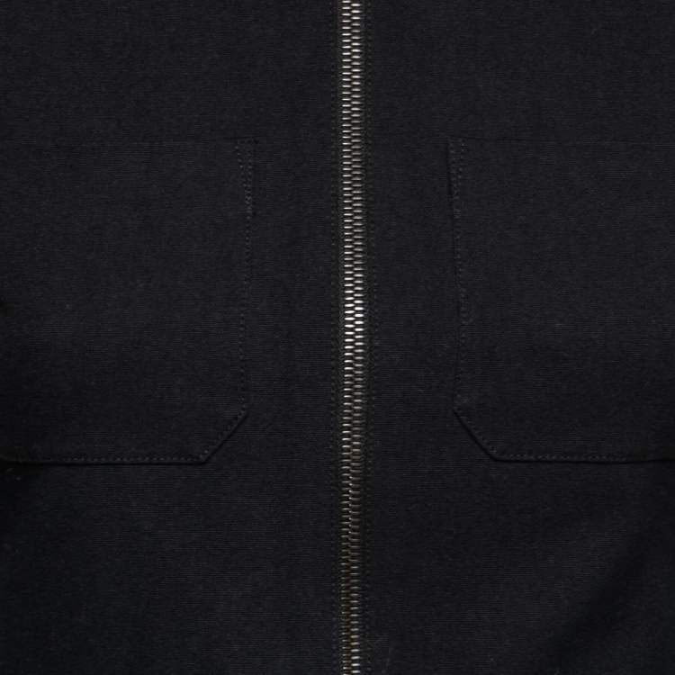 Pre Owned Prada Black Cotton Zip Front Jacket S