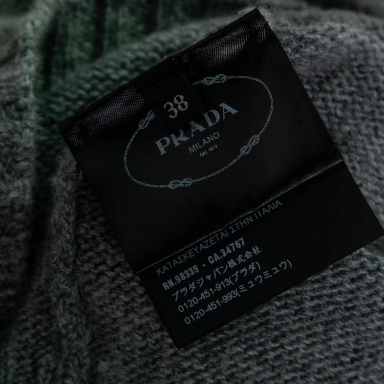 Pre Owned Prada Grey Wool & Cashmere Tie Detail Sleeveless Sweater S