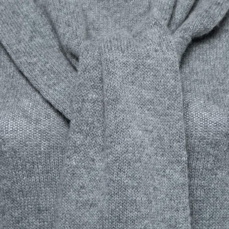 Pre Owned Prada Grey Wool & Cashmere Tie Detail Sleeveless Sweater S