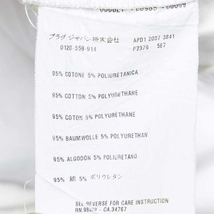 Pre Owned Prada White Cotton Capri Pants M