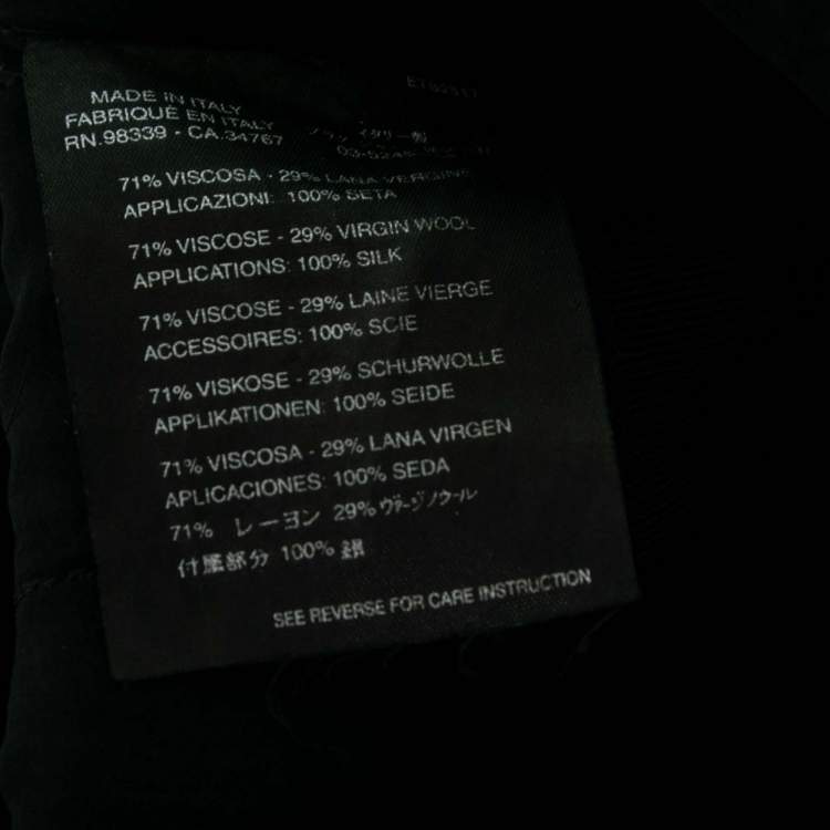 Pre Owned Prada Black Tweed Knit V-Neck Sleeveless Dress M