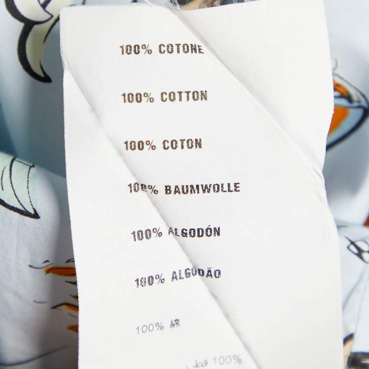 Pre Owned Prada Blue Cadillac Print Cotton Sleeveless Top S